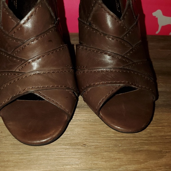 NWOT Coach Harah Women's Peep Toe Leather Heels - Picture 3 of 8